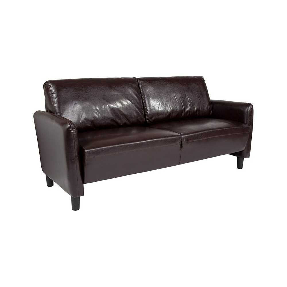 Candler Park Upholstered Sofa in Brown LeatherSoft