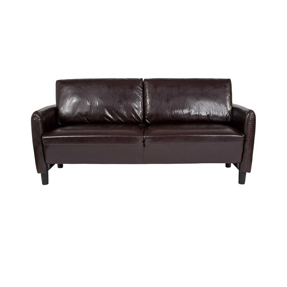 Candler Park Upholstered Sofa in Brown LeatherSoft