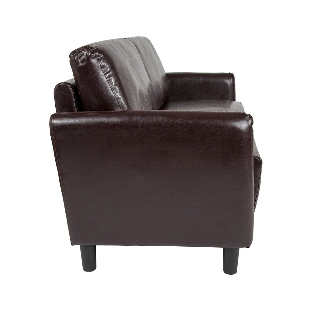 Candler Park Upholstered Sofa in Brown LeatherSoft