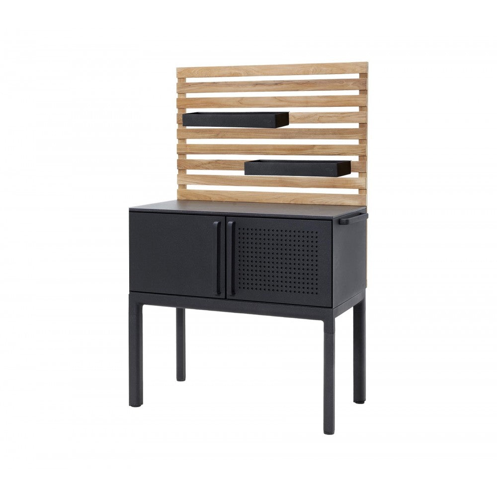Cane-line Drop kitchen module single incl. 2 shelves, (WITHOUT TOP) 3549AL