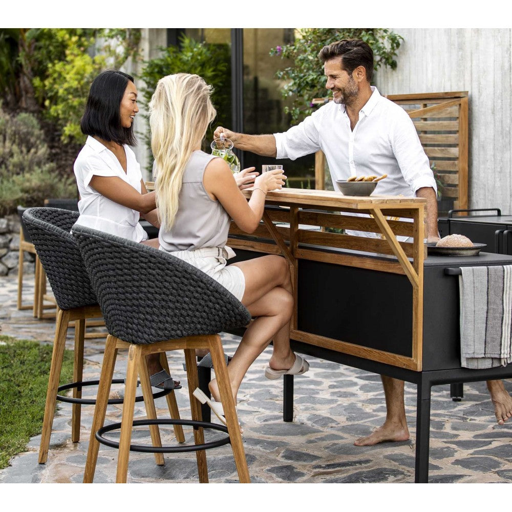 Cane-line Peacock bar chair w/teak legs, 5455RODGT