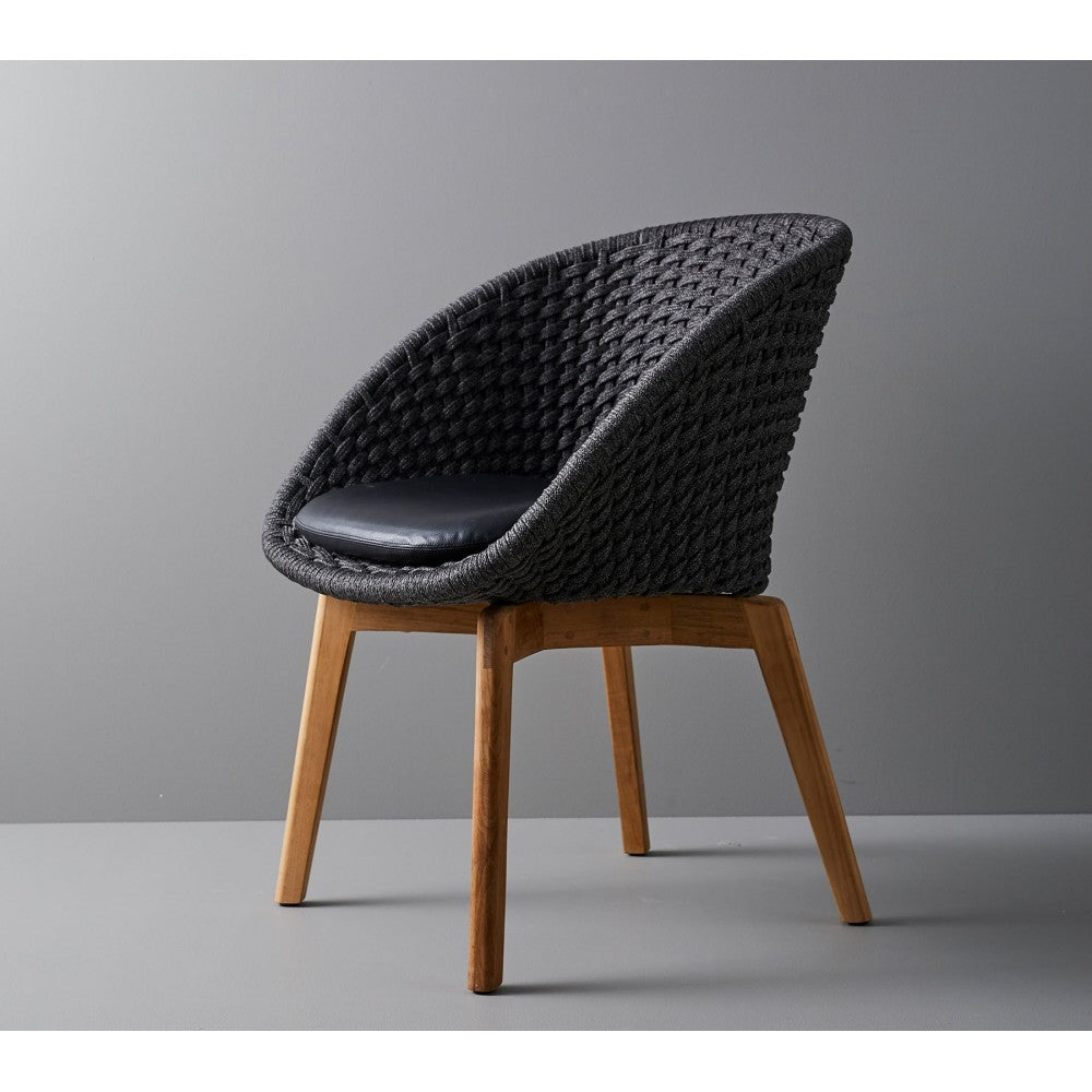 Cane-line Peacock chair w/teak legs, Set of 2, 5454RODGT