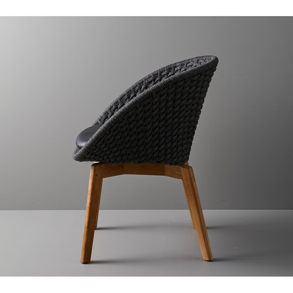 Cane-line Peacock chair w/teak legs, Set of 2, 5454RODGT