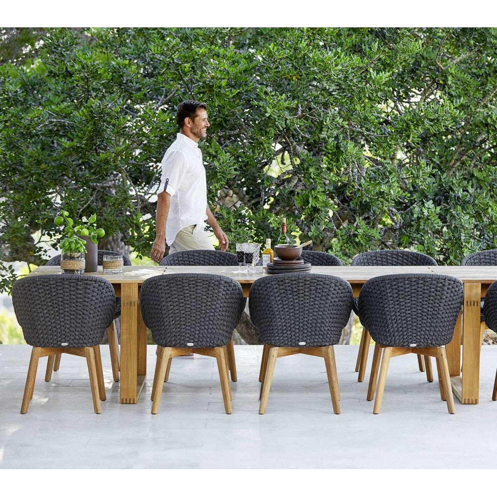 Cane-line Peacock chair w/teak legs, Set of 2, 5454RODGT