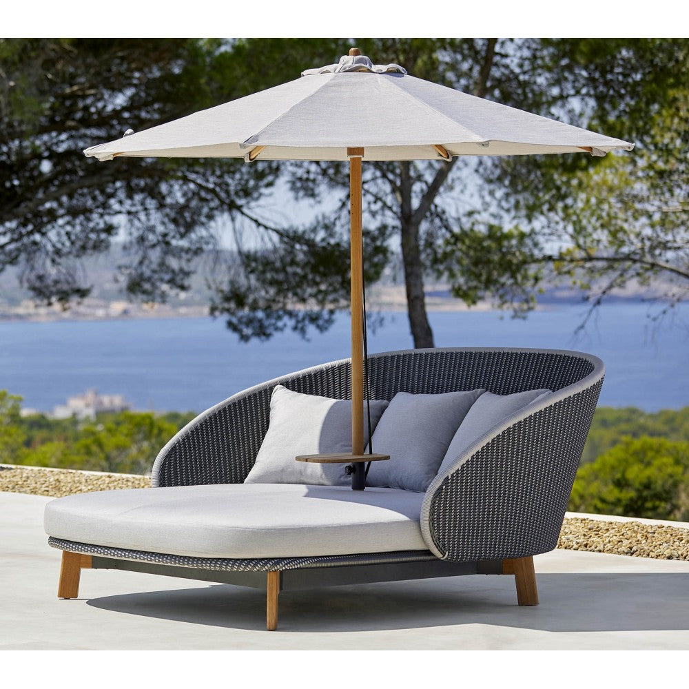 Cane-line Peacock daybed w/teak legs incl. table, 5561GIT