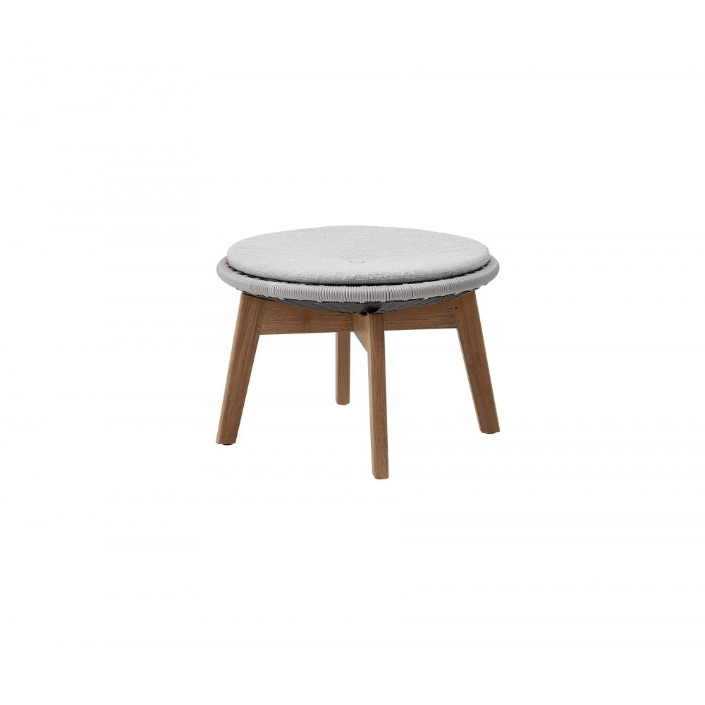 Cane-line Peacock footstool/side table w/teak legs, 5358GIT
