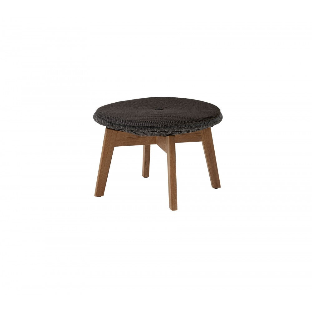 Cane-line Peacock footstool/side table w/teak legs, 5358RODGT