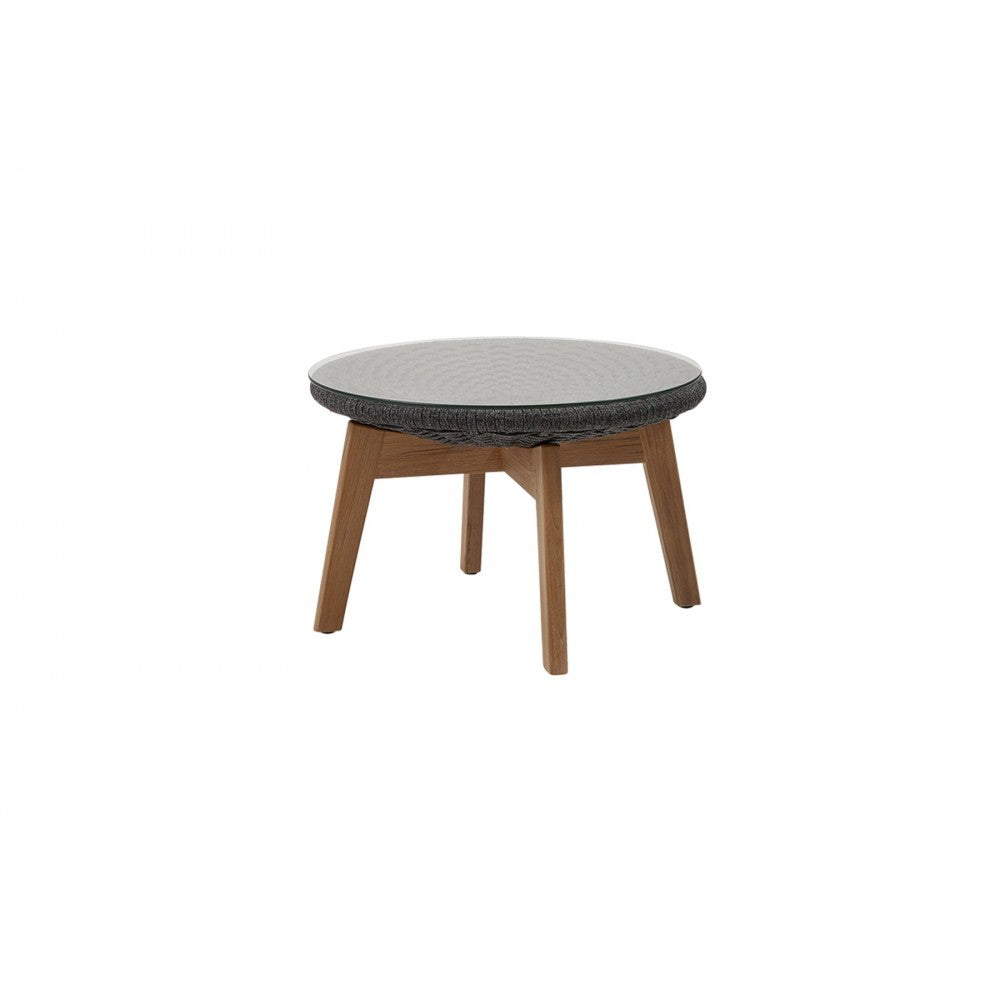 Cane-line Peacock footstool/side table w/teak legs, 5358RODGT
