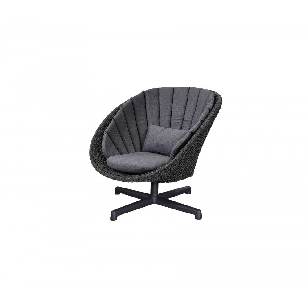 Cane-line Peacock lounge chair w/swivel aluminium base, 5458RODGSWB