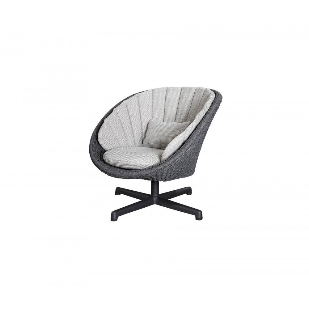 Cane-line Peacock lounge chair w/swivel aluminium base, 5458RODGSWB