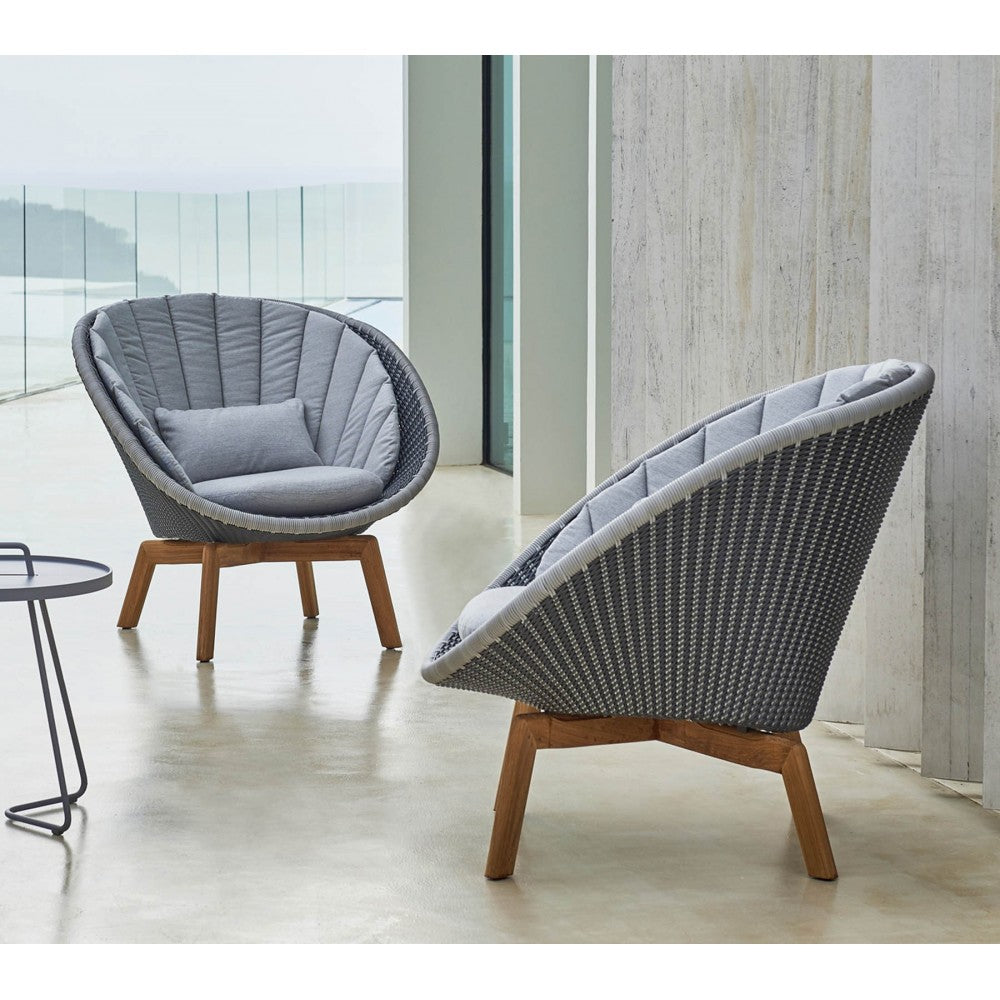 Cane-line Peacock lounge chair w/teak legs, 5458GIT