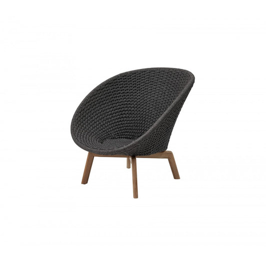 Cane-line Peacock lounge chair w/teak legs, 5458RODGT