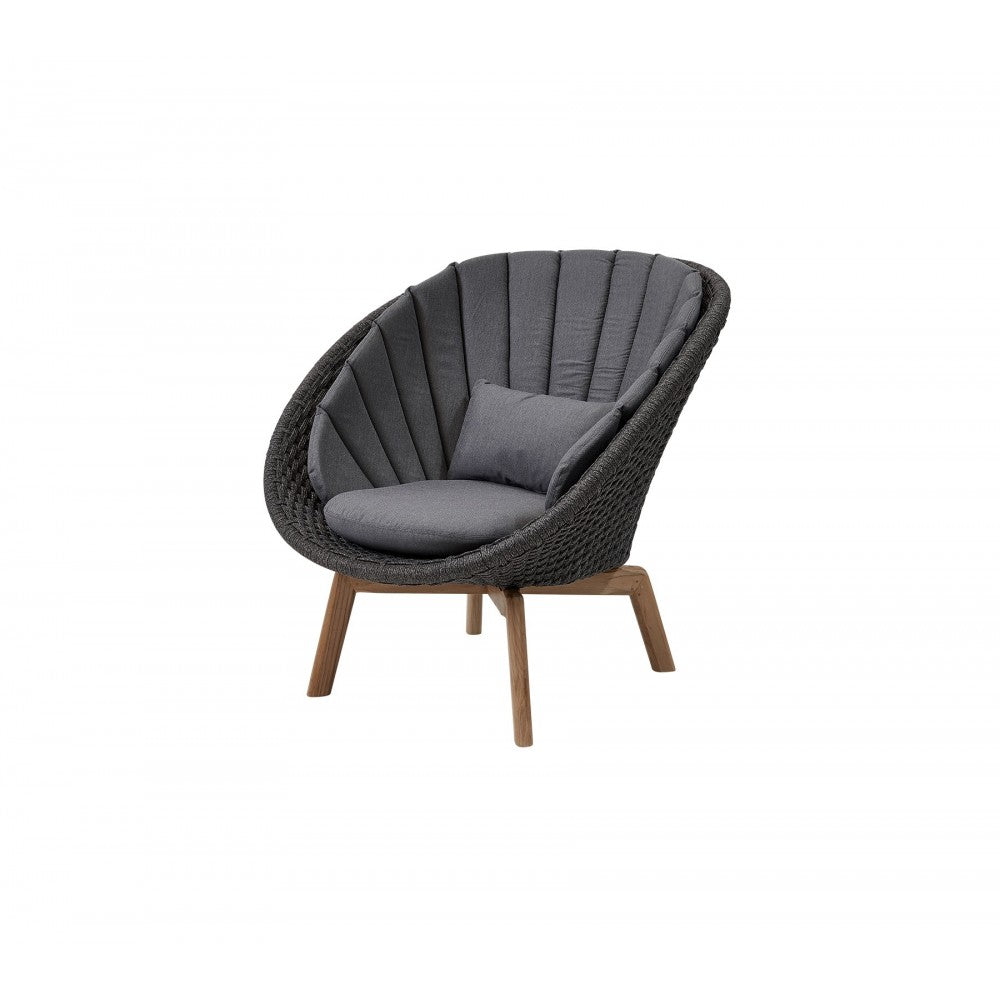 Cane-line Peacock lounge chair w/teak legs, 5458RODGT