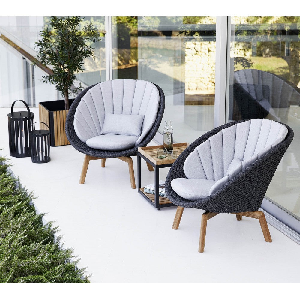 Cane-line Peacock lounge chair w/teak legs, 5458RODGT