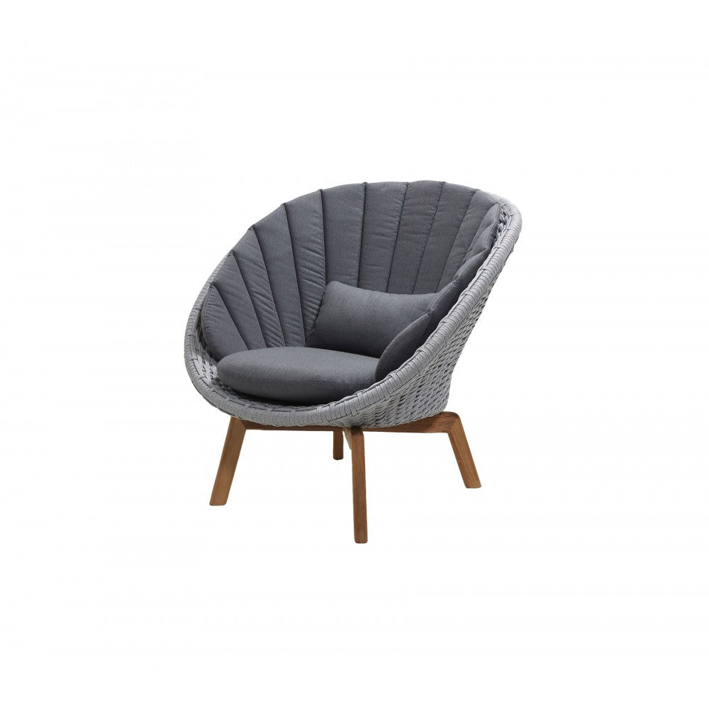 Cane-line Peacock lounge chair w/teak legs, 5458ROLGT