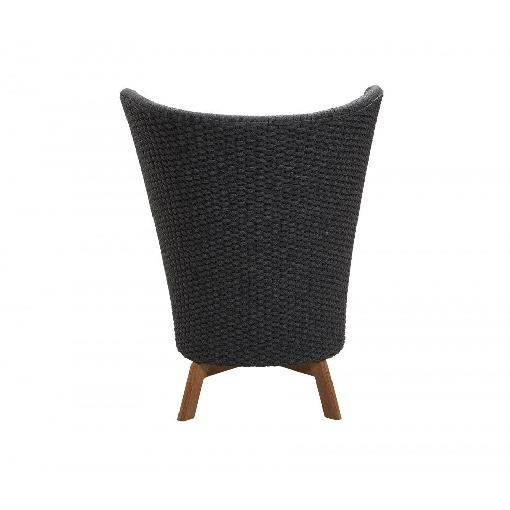 Cane-line Peacock Wing highback chair w/teak legs, 5460RODGT