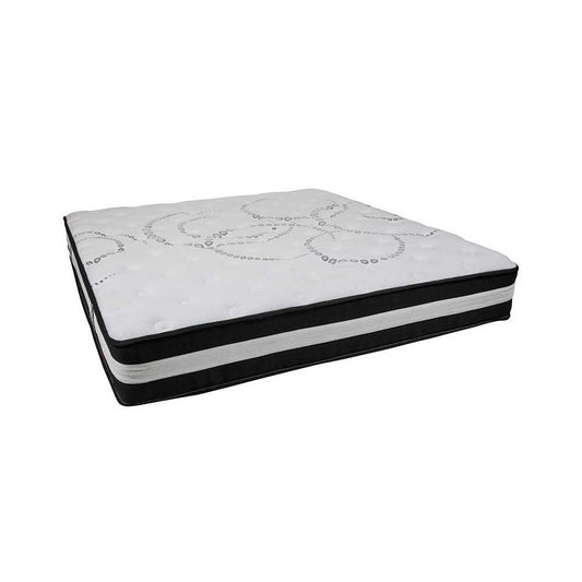 Capri Comfortable Sleep 12 Inch CertiPUR-US Certified Foam and Pocket Spring Mattress, King Mattress in a Box