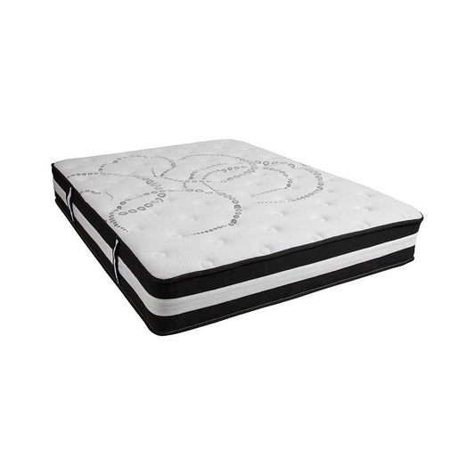 Capri Comfortable Sleep 12 Inch CertiPUR-US Certified Foam and Pocket Spring Mattress, Queen Mattress in a Box