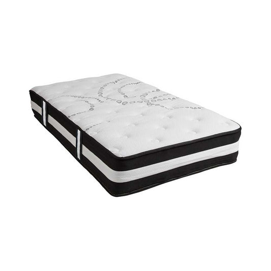 Capri Comfortable Sleep 12 Inch CertiPUR-US Certified Foam and Pocket Spring Mattress, Twin Mattress in a Box