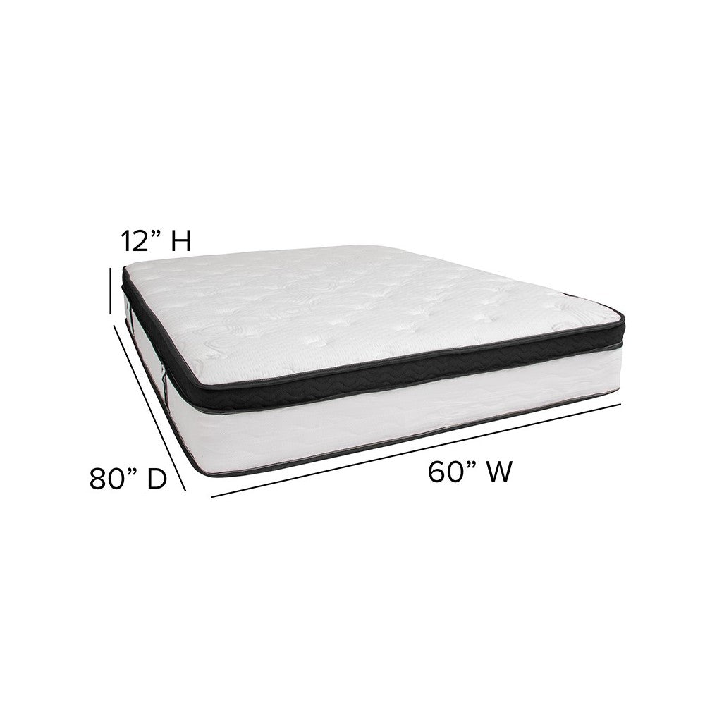Capri Comfortable Sleep 12 Inch CertiPUR-US Certified Memory Foam & Pocket Spring Mattress, Queen Mattress in a Box
