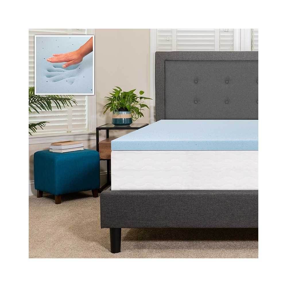 Capri Comfortable Sleep 2 inch Cool Gel Memory Foam Mattress Topper - King
