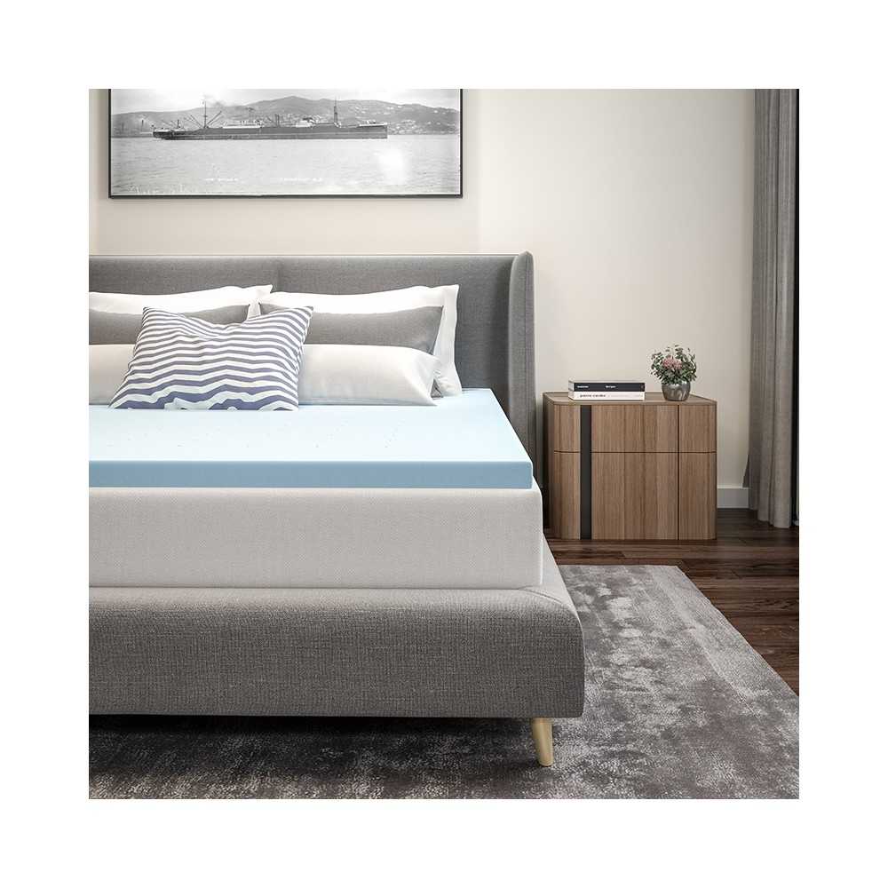 Capri Comfortable Sleep 2 inch Cool Gel Memory Foam Mattress Topper - King
