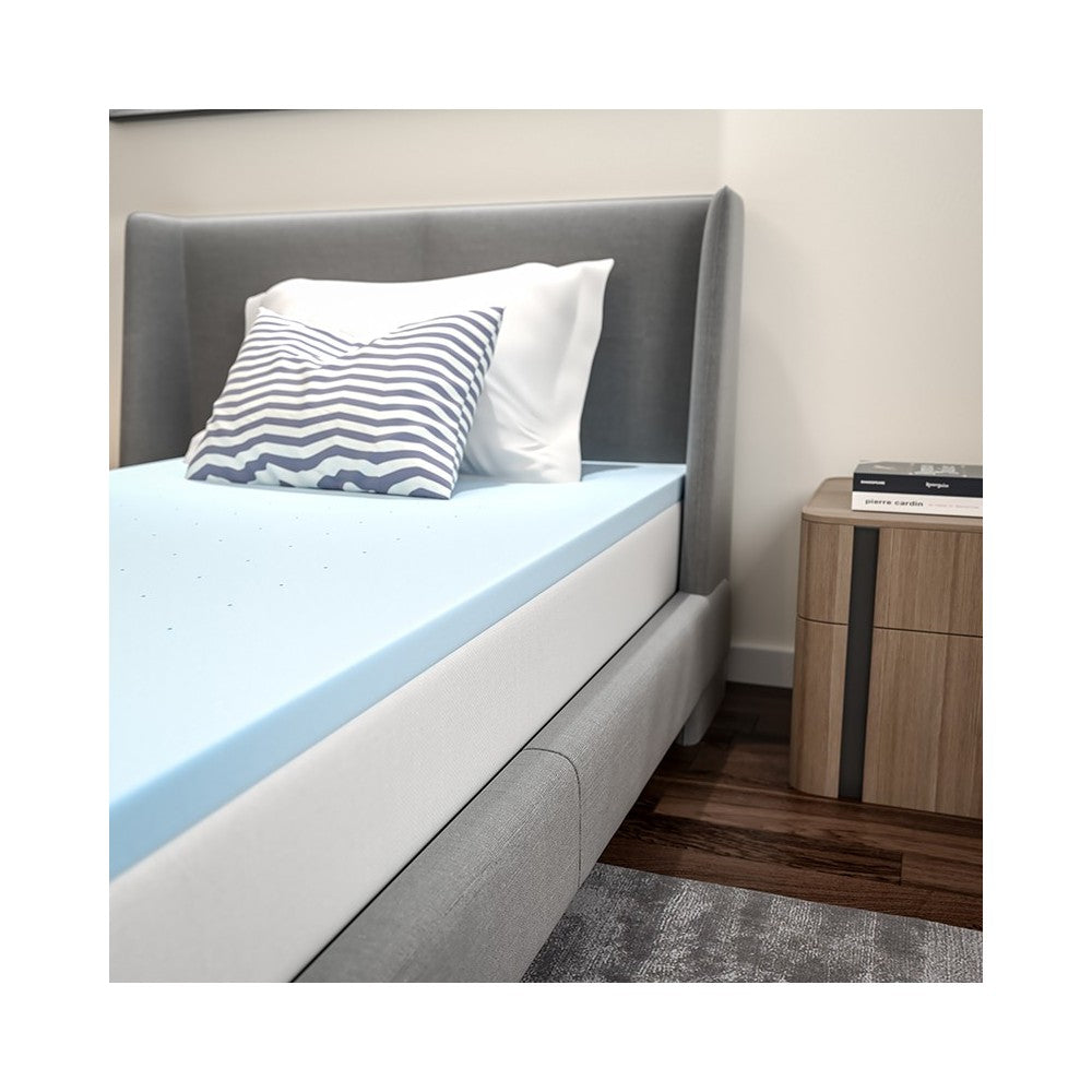 Capri Comfortable Sleep 2 inch Cool Gel Memory Foam Mattress Topper - Twin