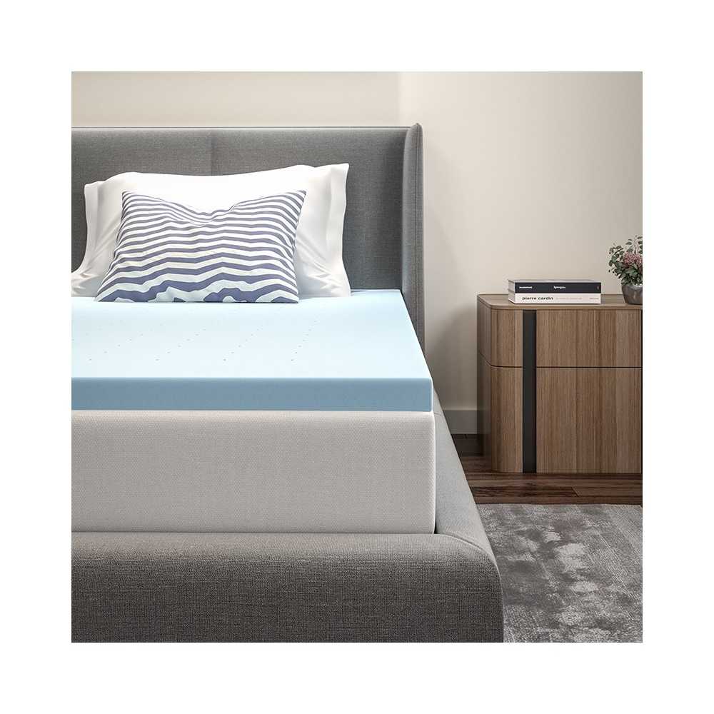 Capri Comfortable Sleep 2 inch Cool Gel Memory Foam Mattress Topper - Twin