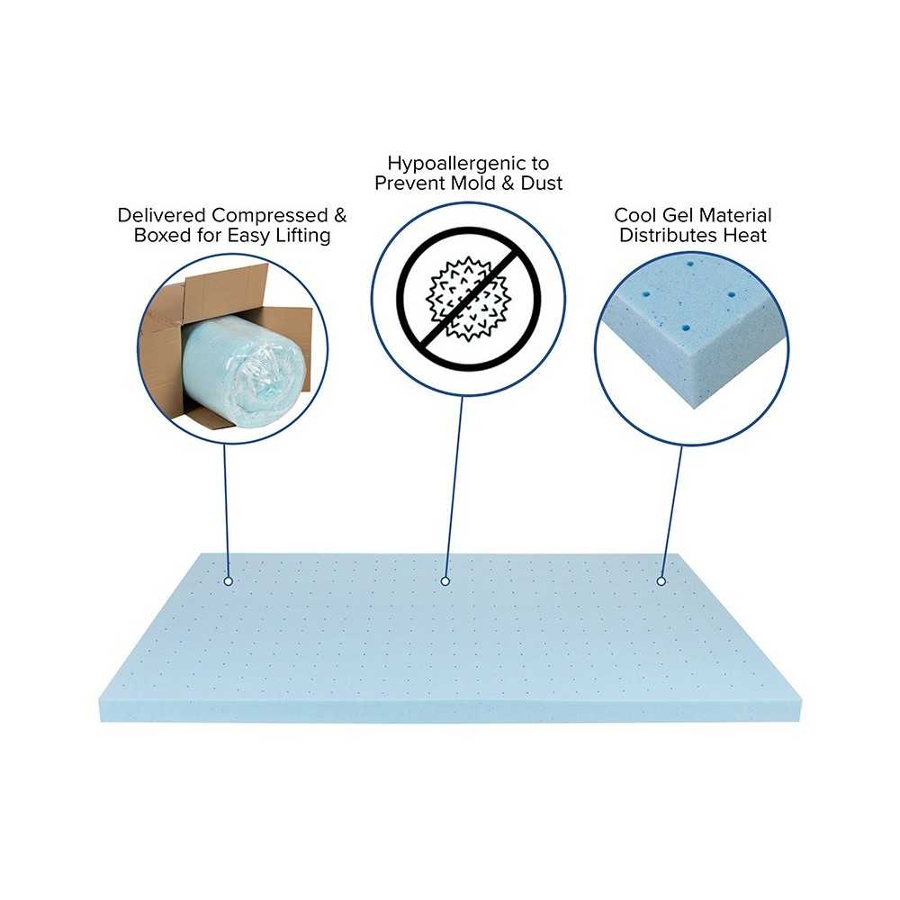 Capri Comfortable Sleep 3 inch Cool Gel Memory Foam Mattress Topper - Queen
