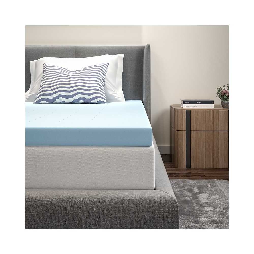 Capri Comfortable Sleep 3 inch Cool Gel Memory Foam Mattress Topper - Twin