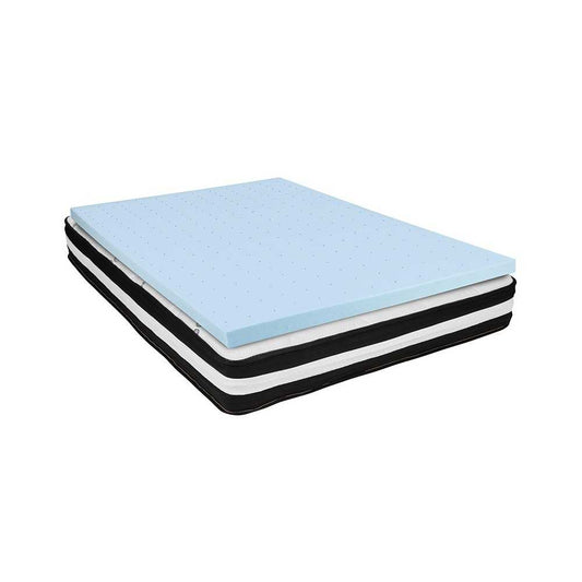 Capri Comfortable Sleep Full 10 Inch CertiPUR-US Certified Foam Pocket Spring Mattress & 3 inch Gel Memory Foam Topper Bundle