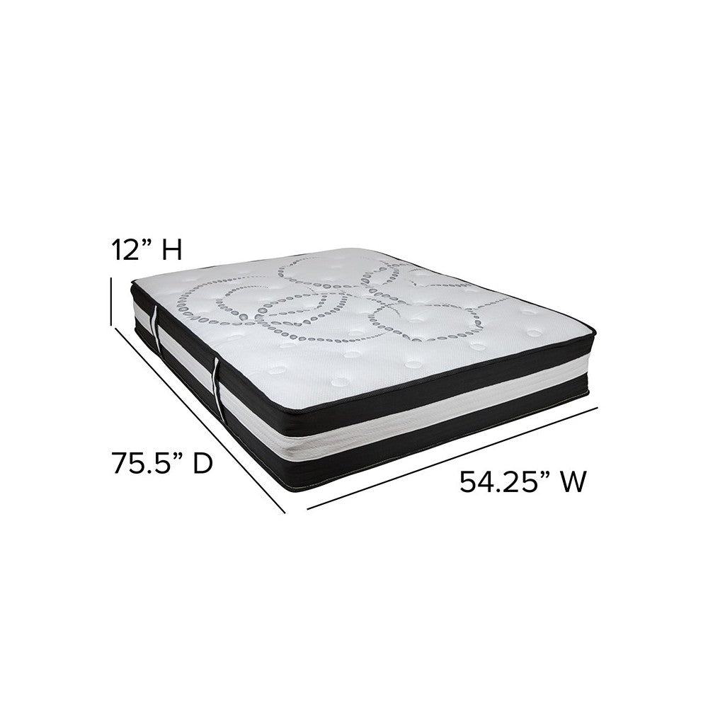 Capri Comfortable Sleep Full 12 Inch CertiPUR-US Certified Foam Pocket Spring Mattress & 2 inch Gel Memory Foam Topper Bundle