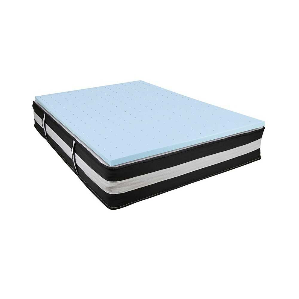 Capri Comfortable Sleep Full 12 Inch CertiPUR-US Certified Foam Pocket Spring Mattress & 2 inch Gel Memory Foam Topper Bundle