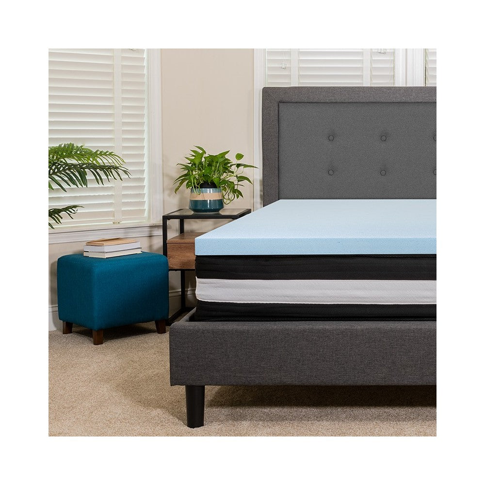 Capri Comfortable Sleep Full 12 Inch CertiPUR-US Certified Foam Pocket Spring Mattress & 2 inch Gel Memory Foam Topper Bundle