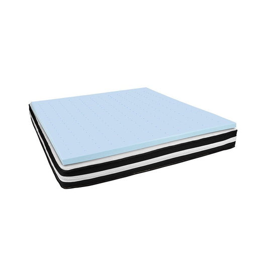 Capri Comfortable Sleep King 10 Inch CertiPUR-US Certified Foam Pocket Spring Mattress & 2 inch Gel Memory Foam Topper Bundle