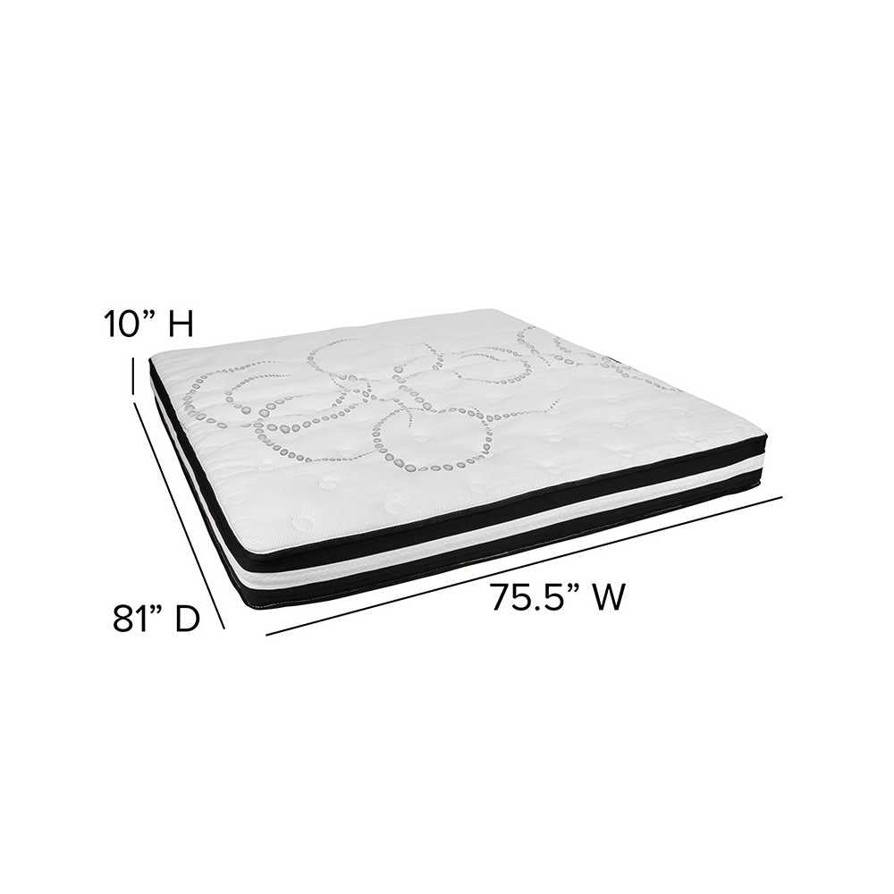 Capri Comfortable Sleep King 10 Inch CertiPUR-US Certified Foam Pocket Spring Mattress & 3 inch Gel Memory Foam Topper Bundle