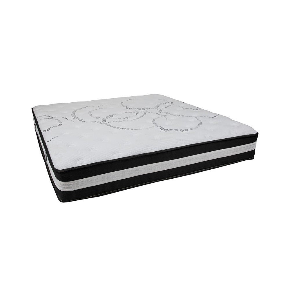 Capri Comfortable Sleep King 12 Inch CertiPUR-US Certified Foam Pocket Spring Mattress & 2 inch Gel Memory Foam Topper Bundle