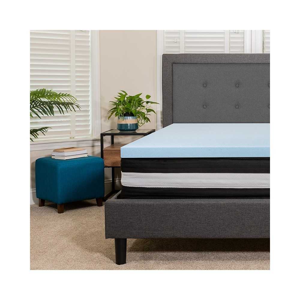 Capri Comfortable Sleep King 12 Inch CertiPUR-US Certified Foam Pocket Spring Mattress & 2 inch Gel Memory Foam Topper Bundle