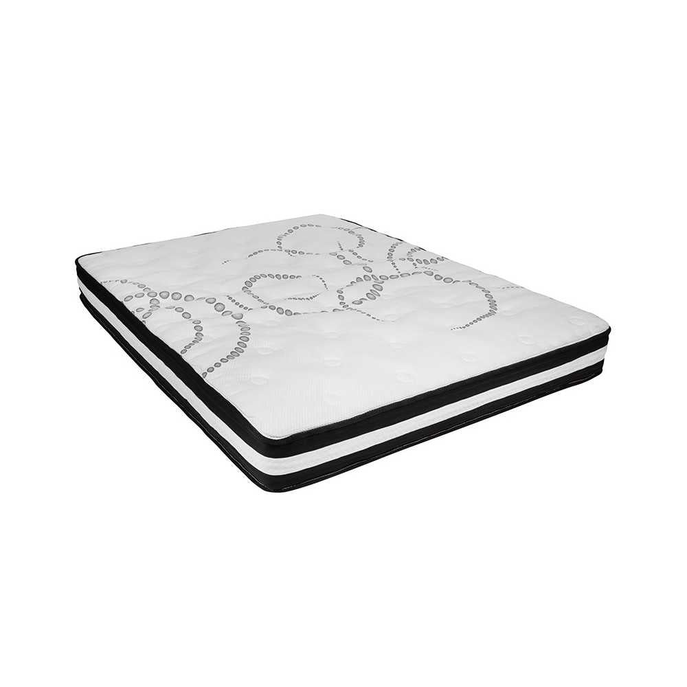 Capri Comfortable Sleep Queen 10 Inch CertiPUR-US Certified Foam Pocket Spring Mattress & 2 inch Gel Memory Foam Topper Bundle