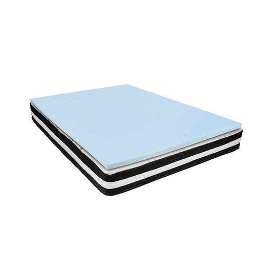 Capri Comfortable Sleep Queen 10 Inch CertiPUR-US Certified Foam Pocket Spring Mattress & 2 inch Gel Memory Foam Topper Bundle
