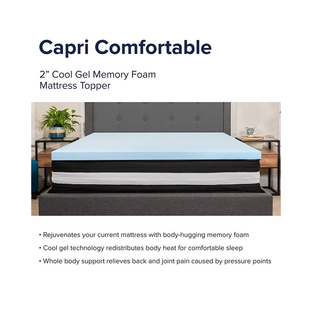 Capri Comfortable Sleep Twin 10 Inch CertiPUR-US Certified Foam Pocket Spring Mattress & 2 inch Gel Memory Foam Topper Bundle
