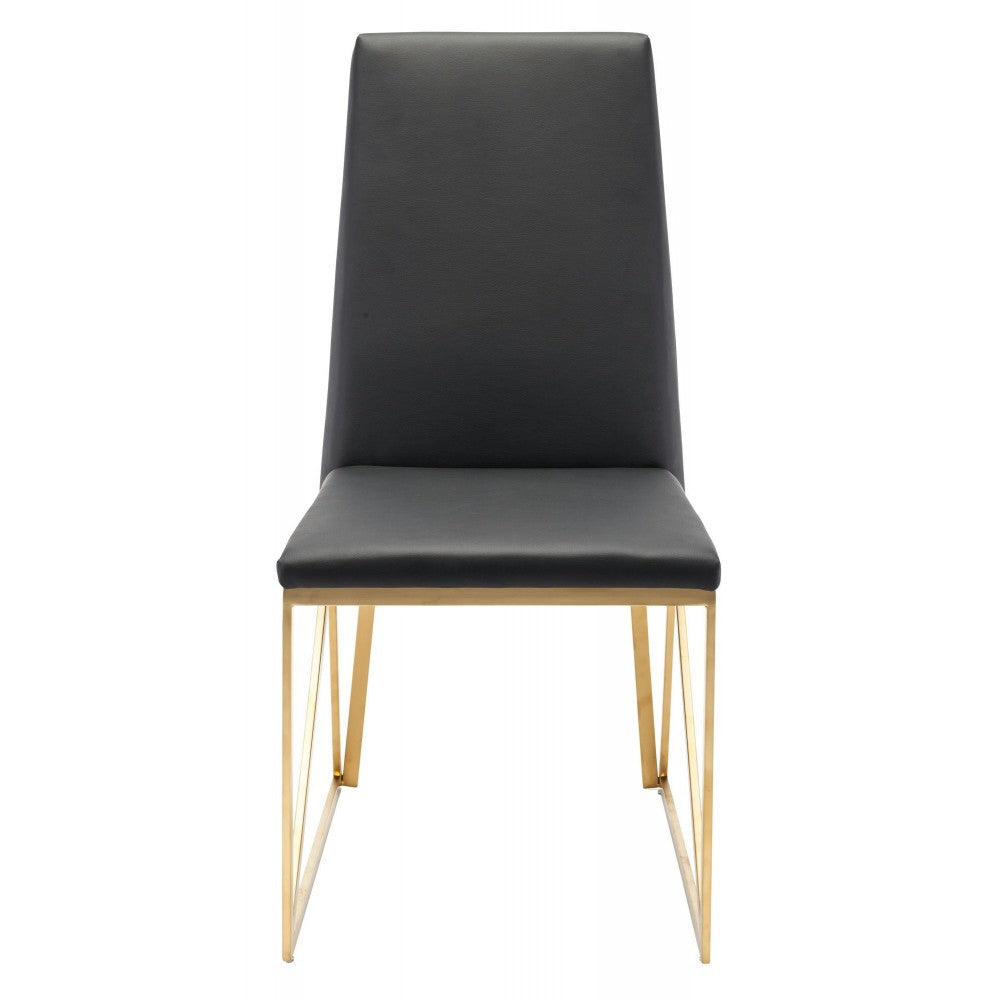 Caprice Black Naugahyde Dining Chair