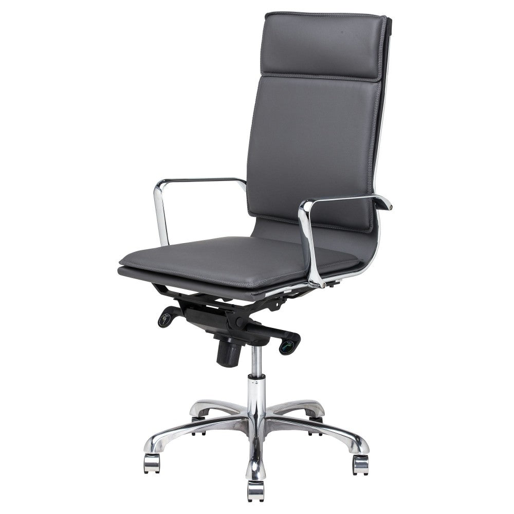 Carlo Gray Naugahyde Office Chair