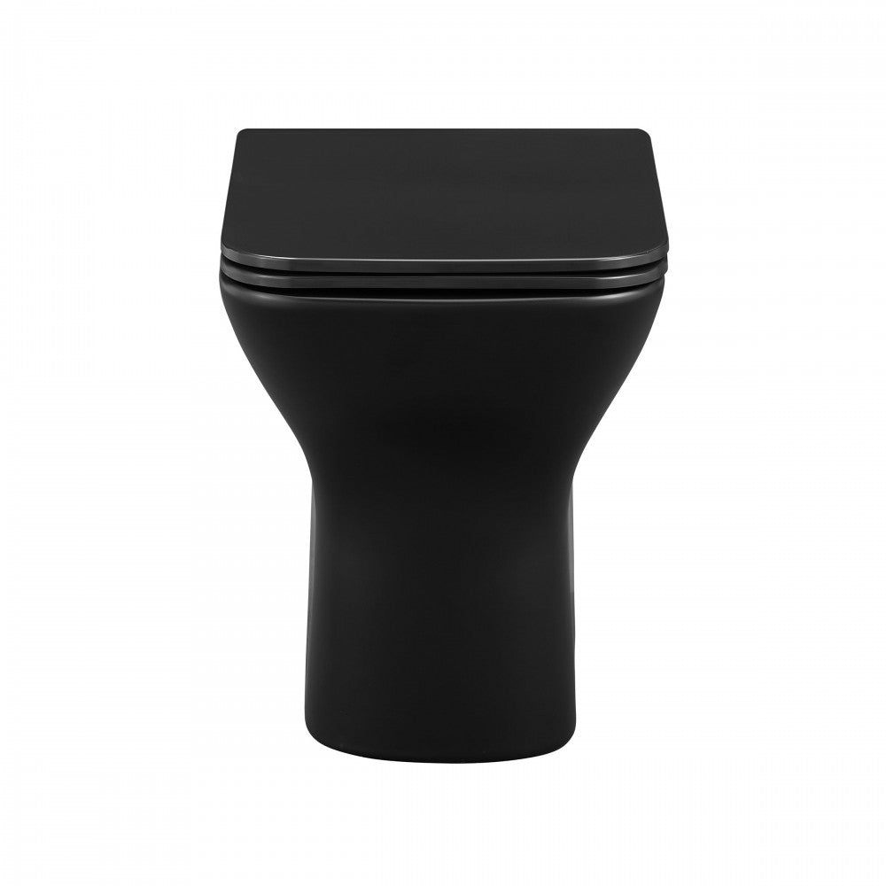 Carre Back-to-Wall Elongated Toilet Bowl in Matte Black