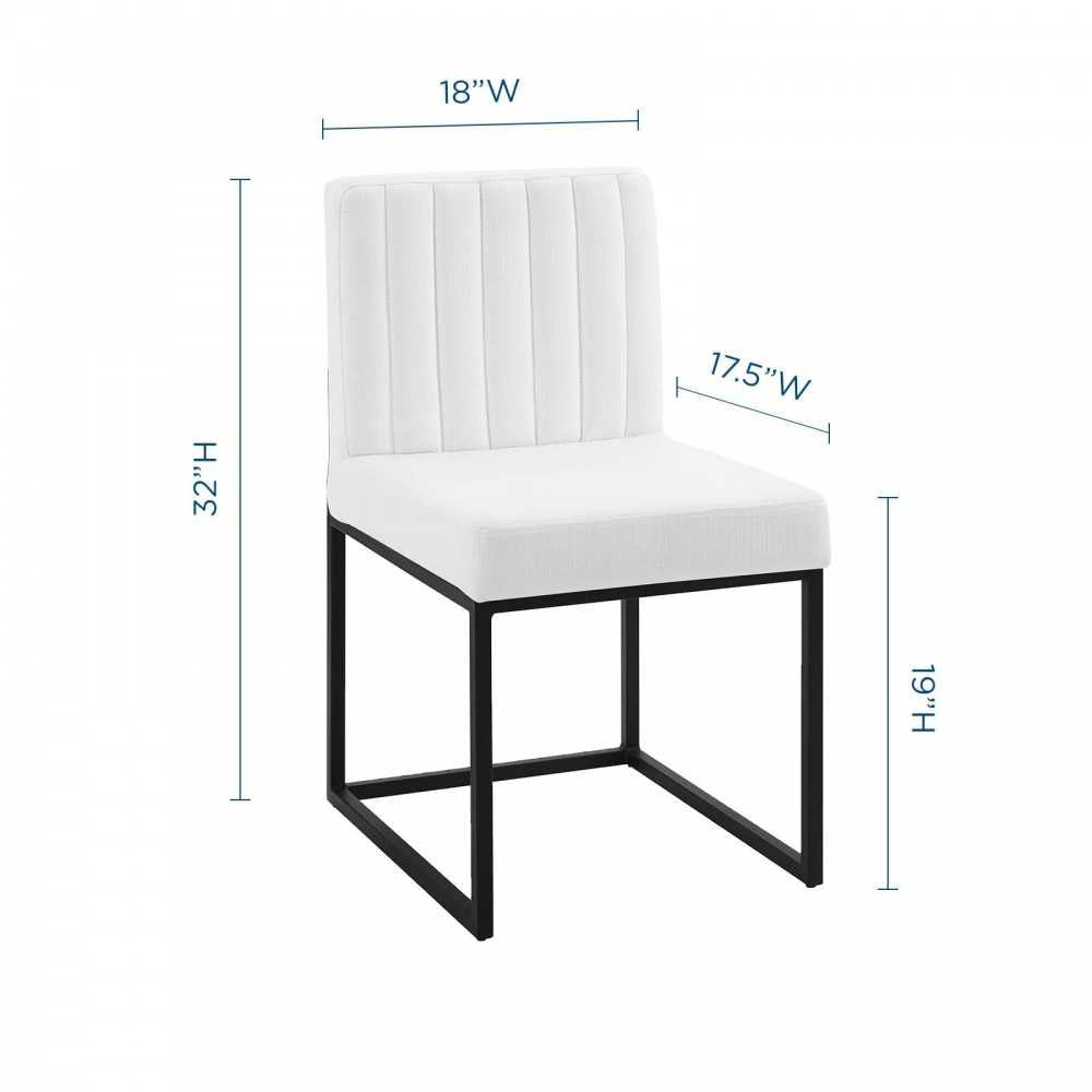 Carriage Dining Chair Upholstered Fabric Set of 2, Black White