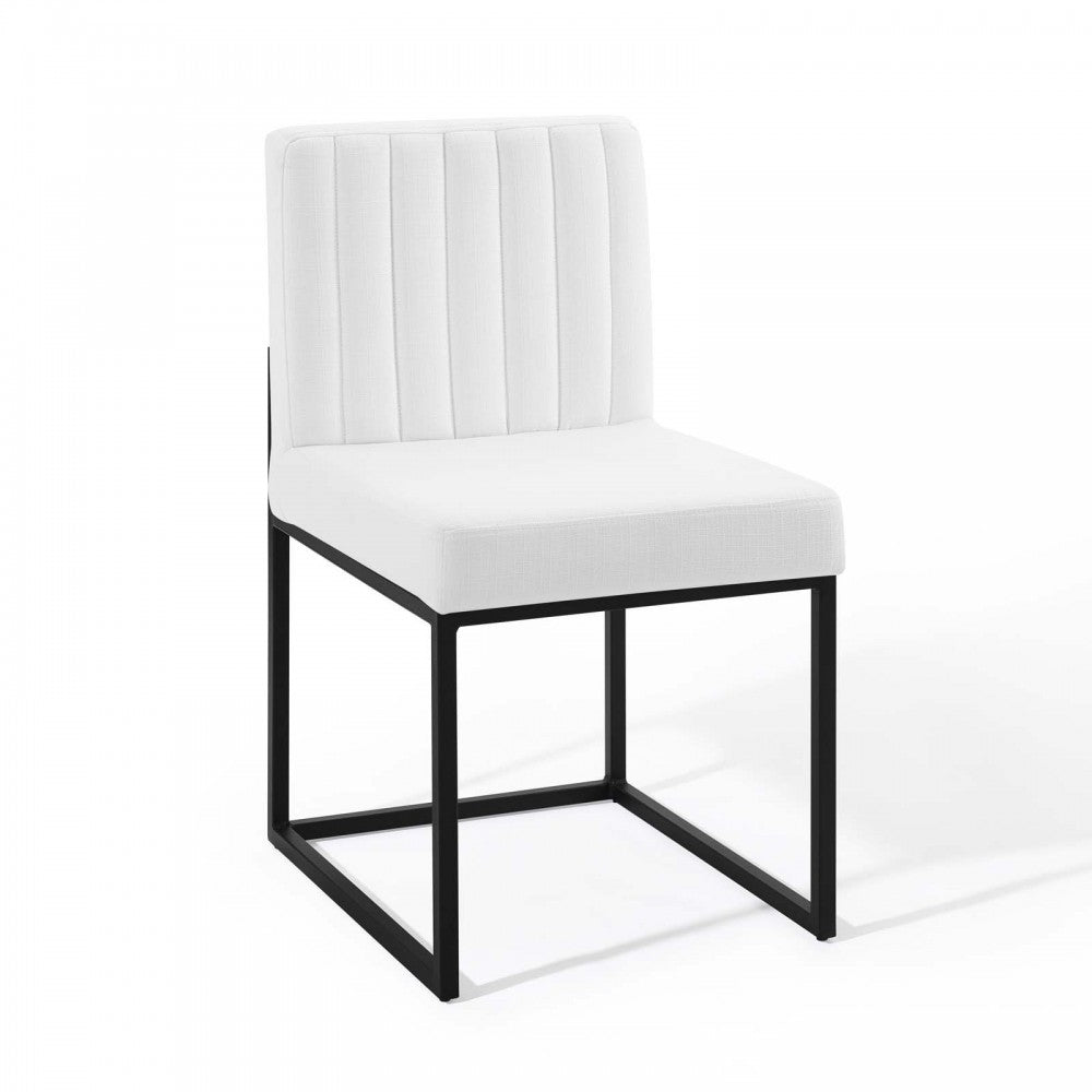 Carriage Dining Chair Upholstered Fabric Set of 2, Black White