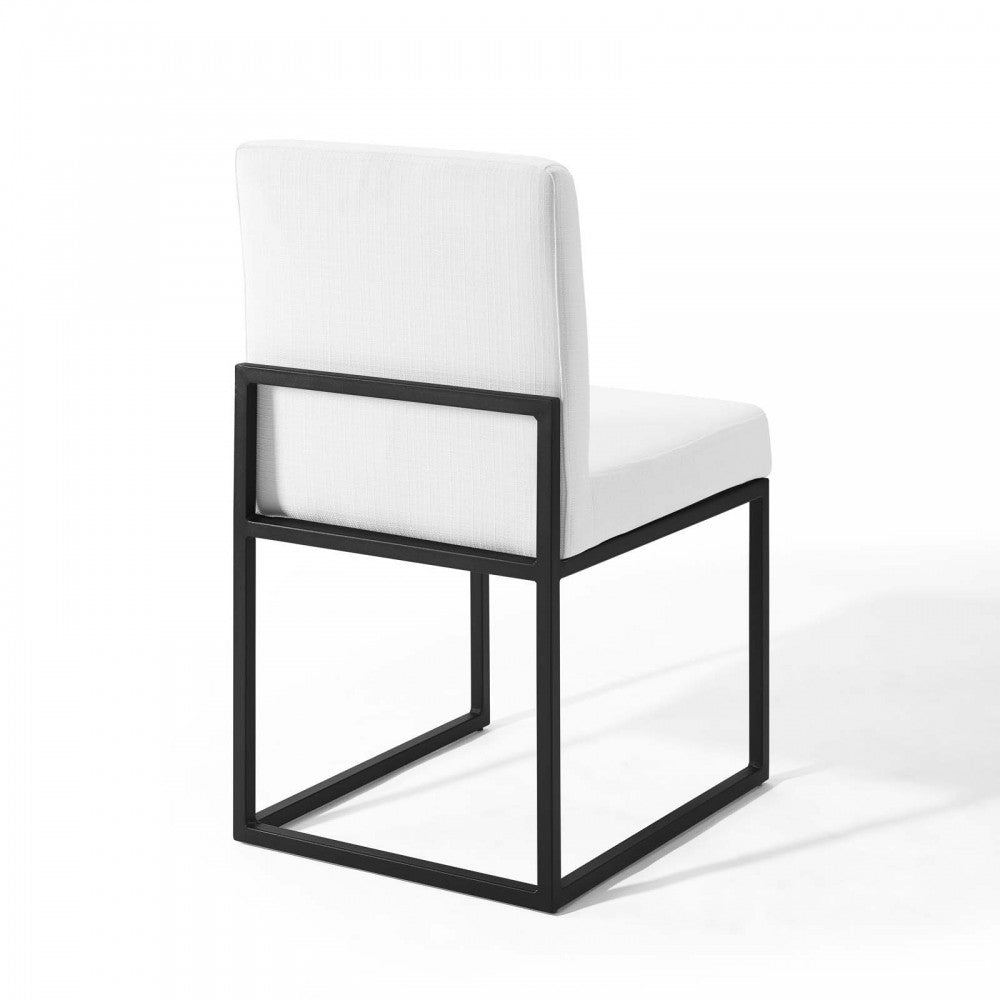 Carriage Dining Chair Upholstered Fabric Set of 2, Black White