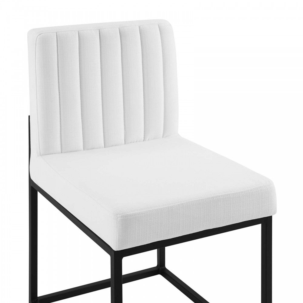 Carriage Dining Chair Upholstered Fabric Set of 2, Black White