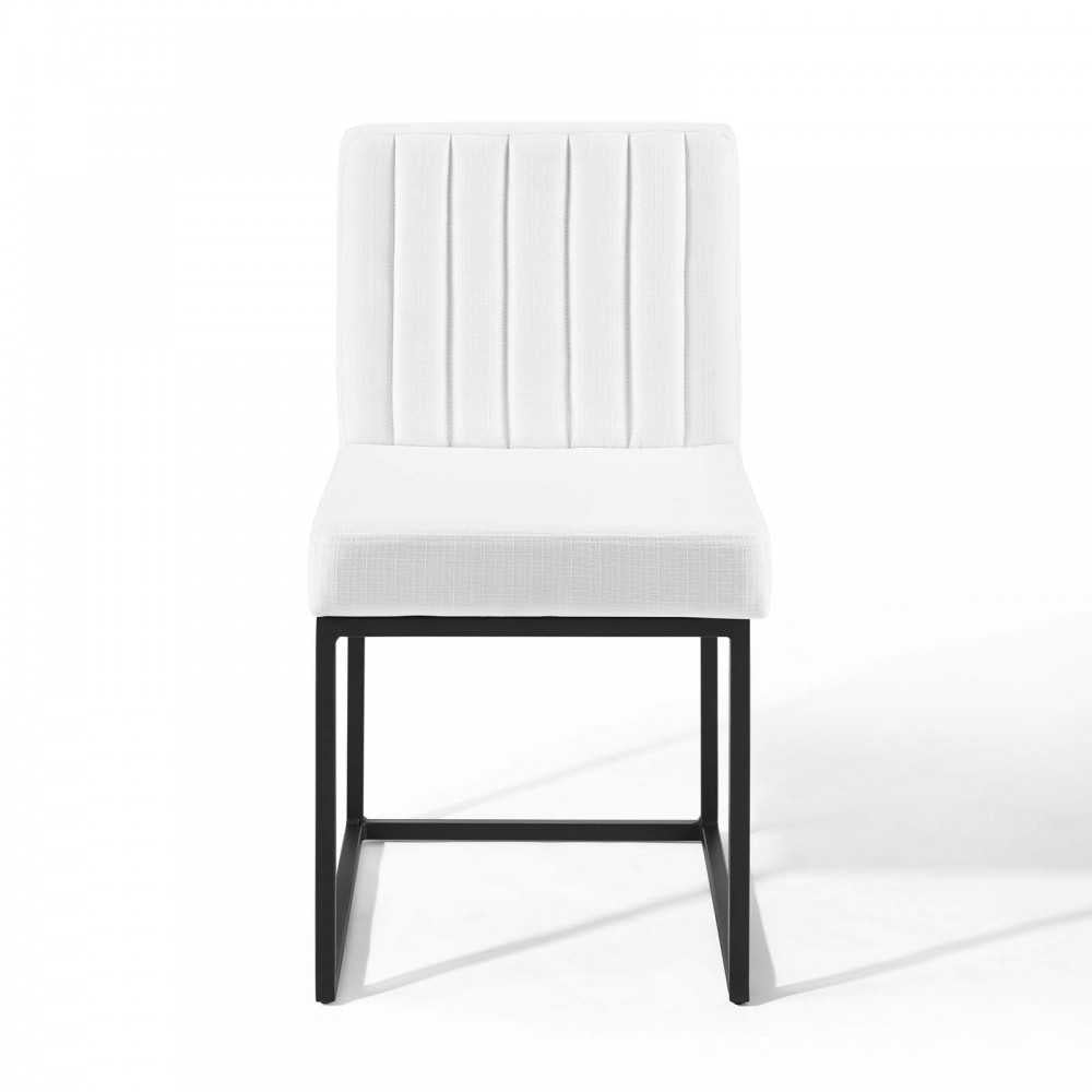 Carriage Dining Chair Upholstered Fabric Set of 2, Black White