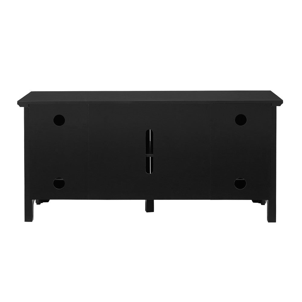 Carver 52" Transitional Wood Glass TV Stand - Black